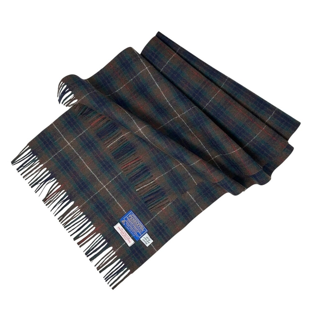 Pendleton Fraser Hunting Tartan Plaid Wool Scarf 12.25", x 50"